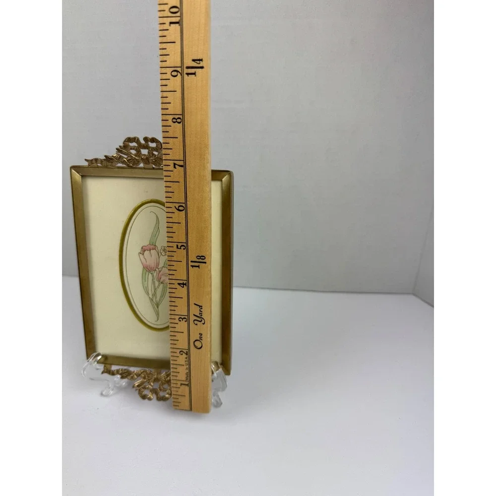 Vintage Gold Bow Ribbon Picture Frame Hollywood Regency Neoclassical Style